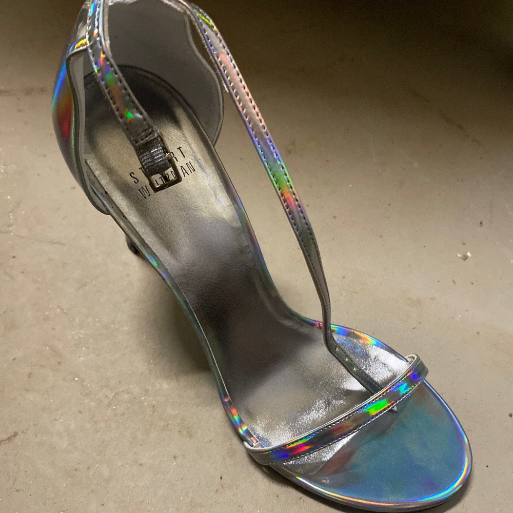Metallic Stuart Weitzman Nudistcurve 100 Sandal